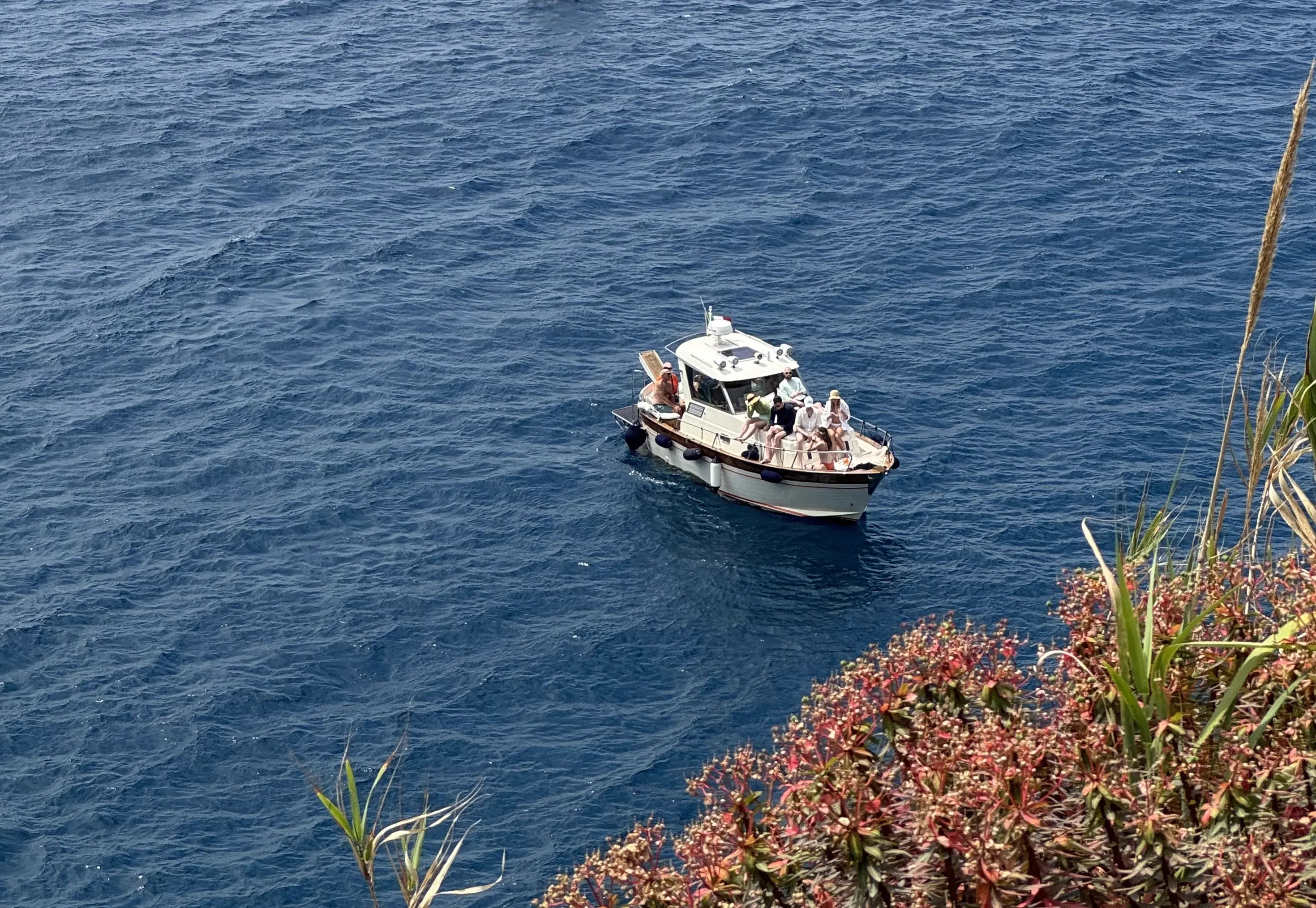 Charter boat near the coast
