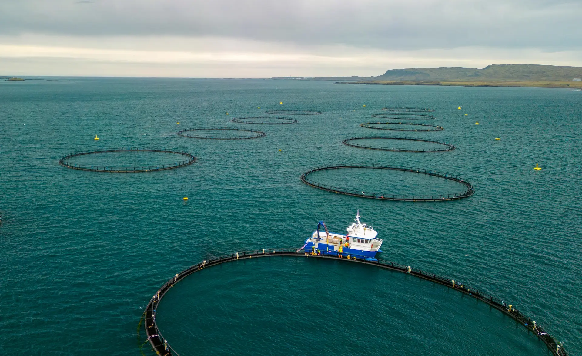 Drone shot of a fishing vessel