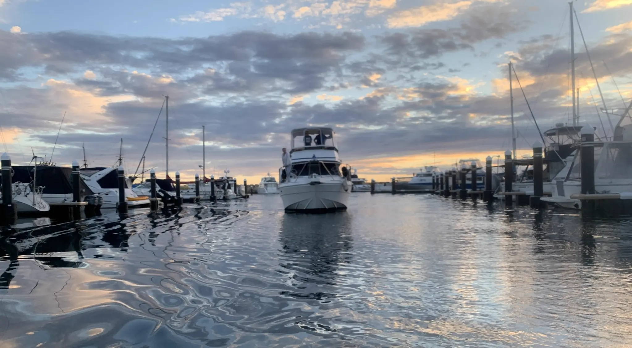 A vessel coming in to dock.